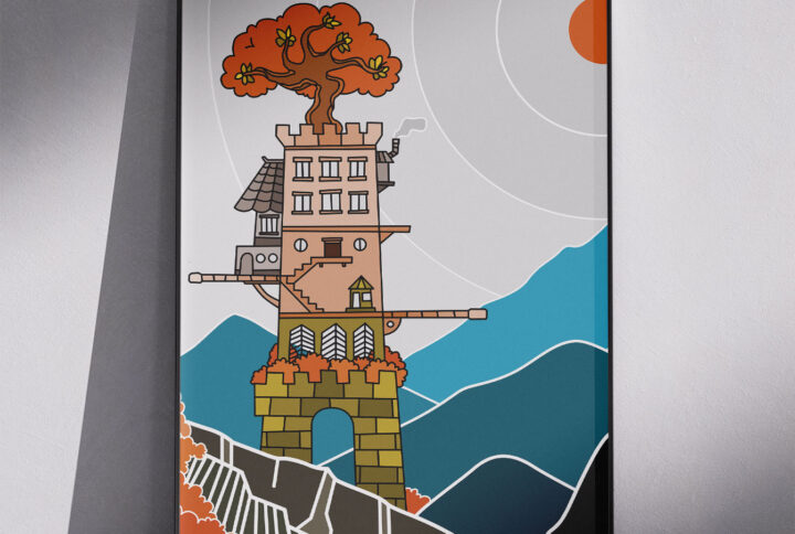 poster Japan Style Casa sull’Albero minimal