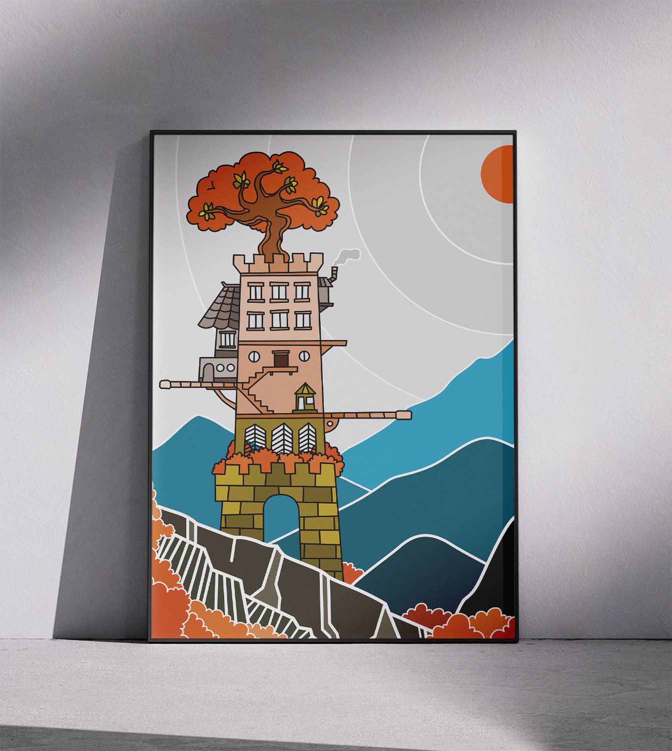 poster Japan Style Casa sull’Albero minimal